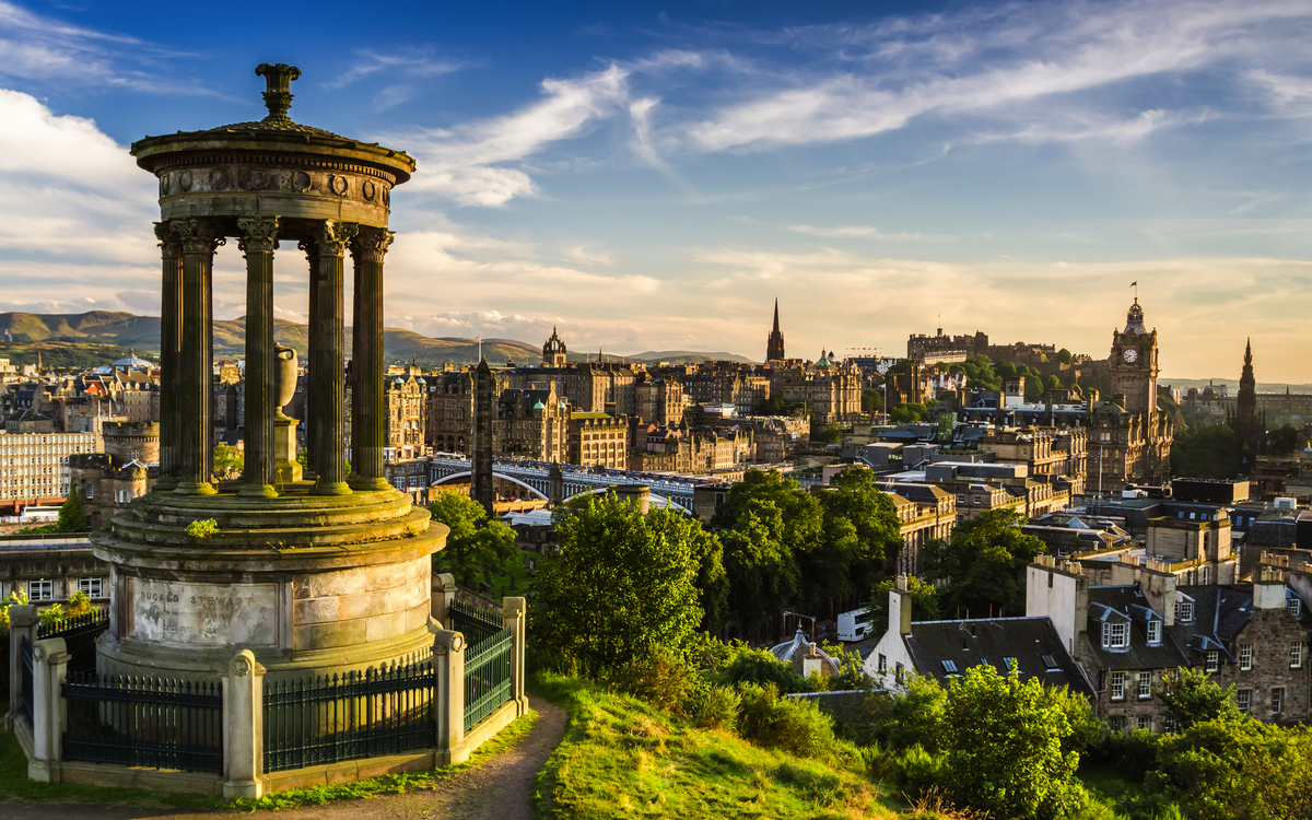 Calton Hill in Edinburgh, Vereinigtes Königreich