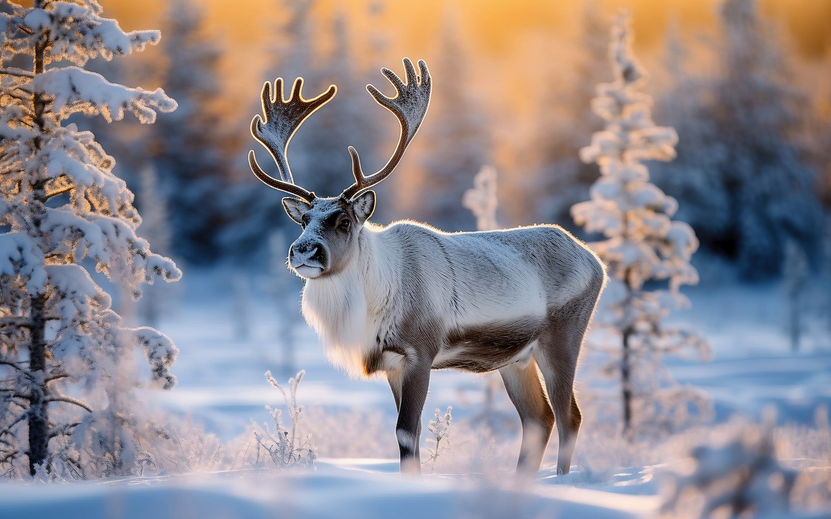 Rentier in Lappland, Finnland