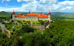 Luftaufnahme des Klosters Stift Göttweig in Österreich