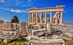 Tempel auf der Akropolis in Athen