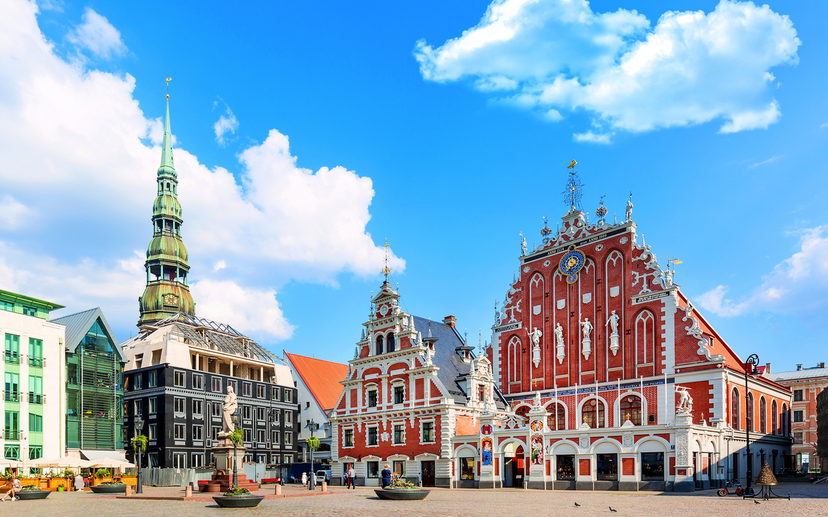 Schwarzhäupterhaus auf dem Rathausplatz der lettischen Hauptstadt Riga 