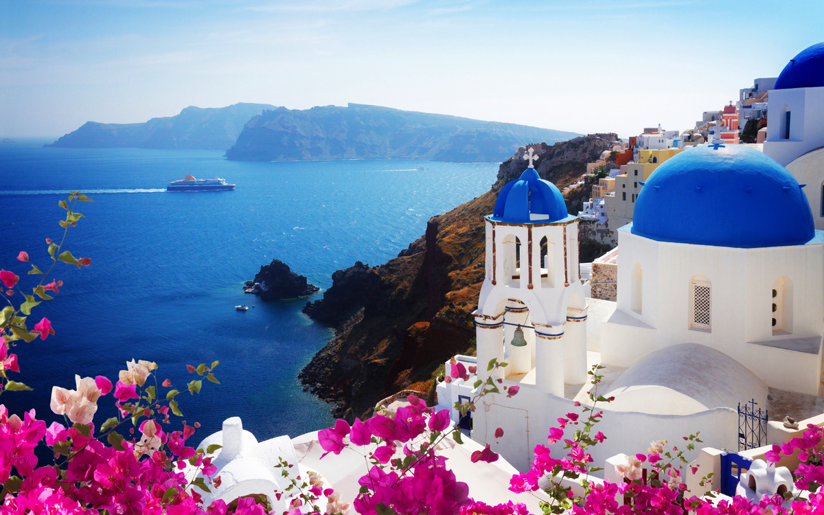 Dorf Oia auf Santorini, Griechenland