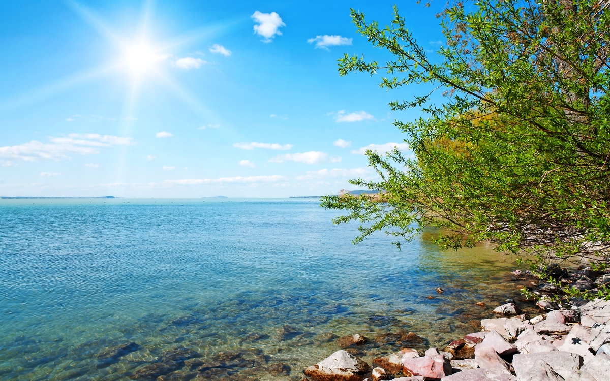Plattensee im Frühling, Ungarn