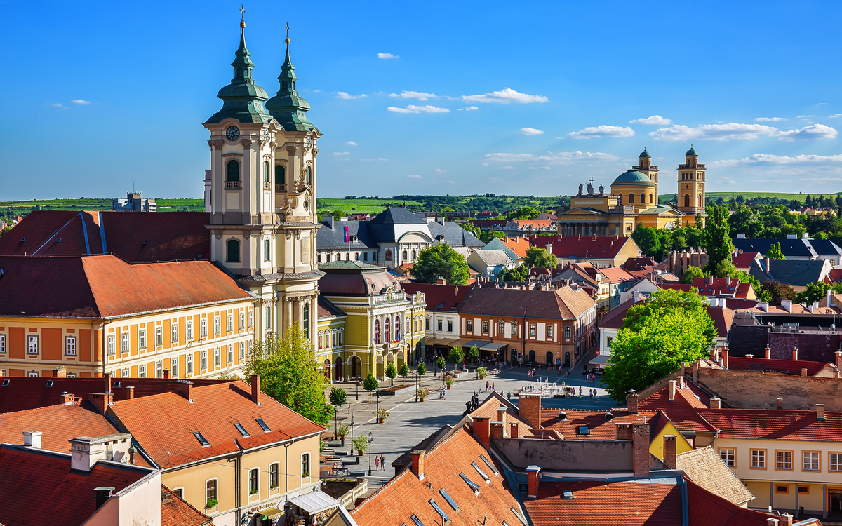 Panoramablick auf die Altstadt von Eger