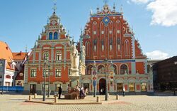 Schwarzhäupterhaus auf dem Rathausplatz der lettischen Hauptstadt Riga 