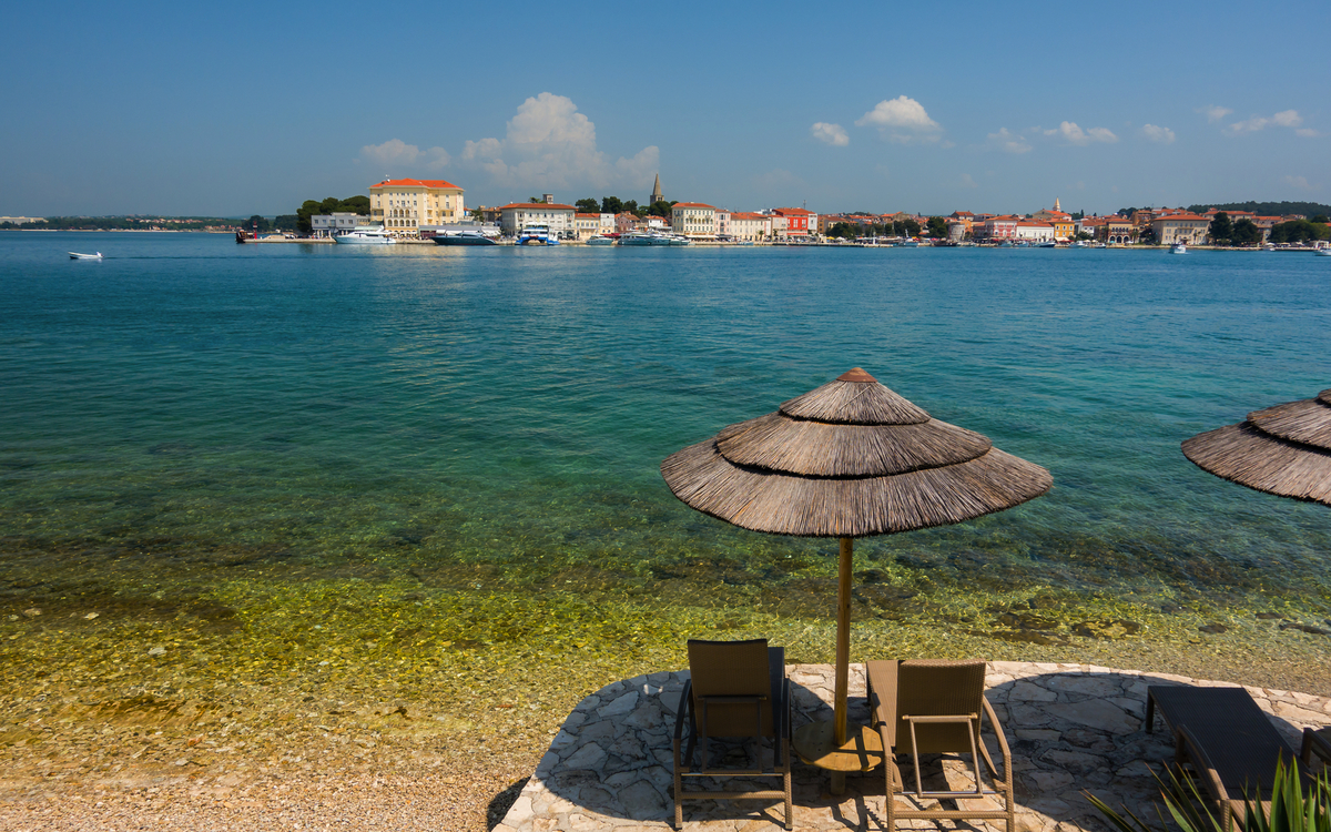 Blick auf Porec in Istrien, Kroatien