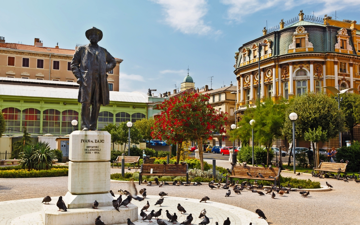 Kasalisni Park und Ivan Zajc Monument in Rijeka, Kroatien