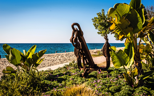 Anker an Uferpromenade von Pineda de Mar