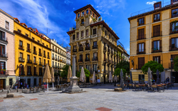 Blick auf den alten Platz in Madrid