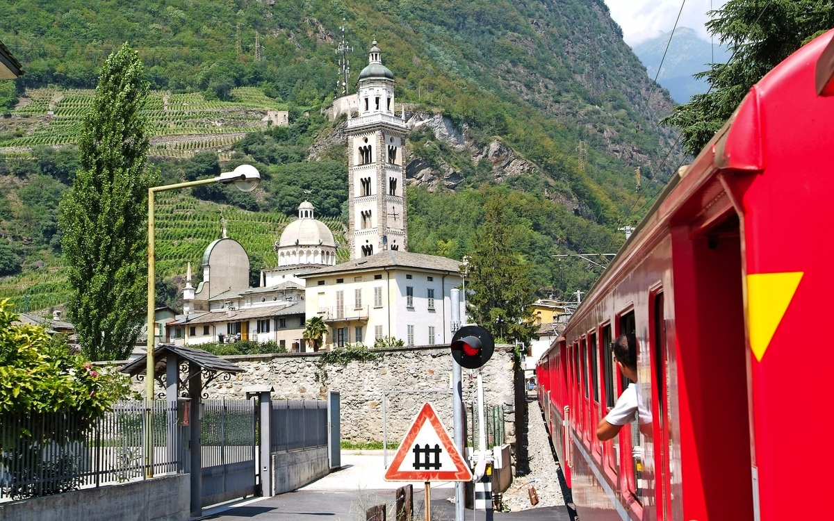 Bernina Express Ankunft in Tirano