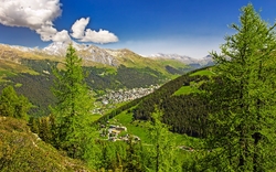 Davos und Schweizer Alpen vom Rinerhorn