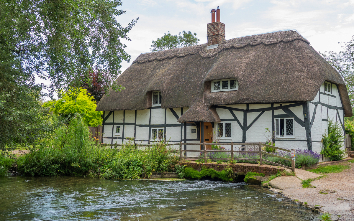 Walkmühle am Fluss Alre in Alresford, Hampshire, England