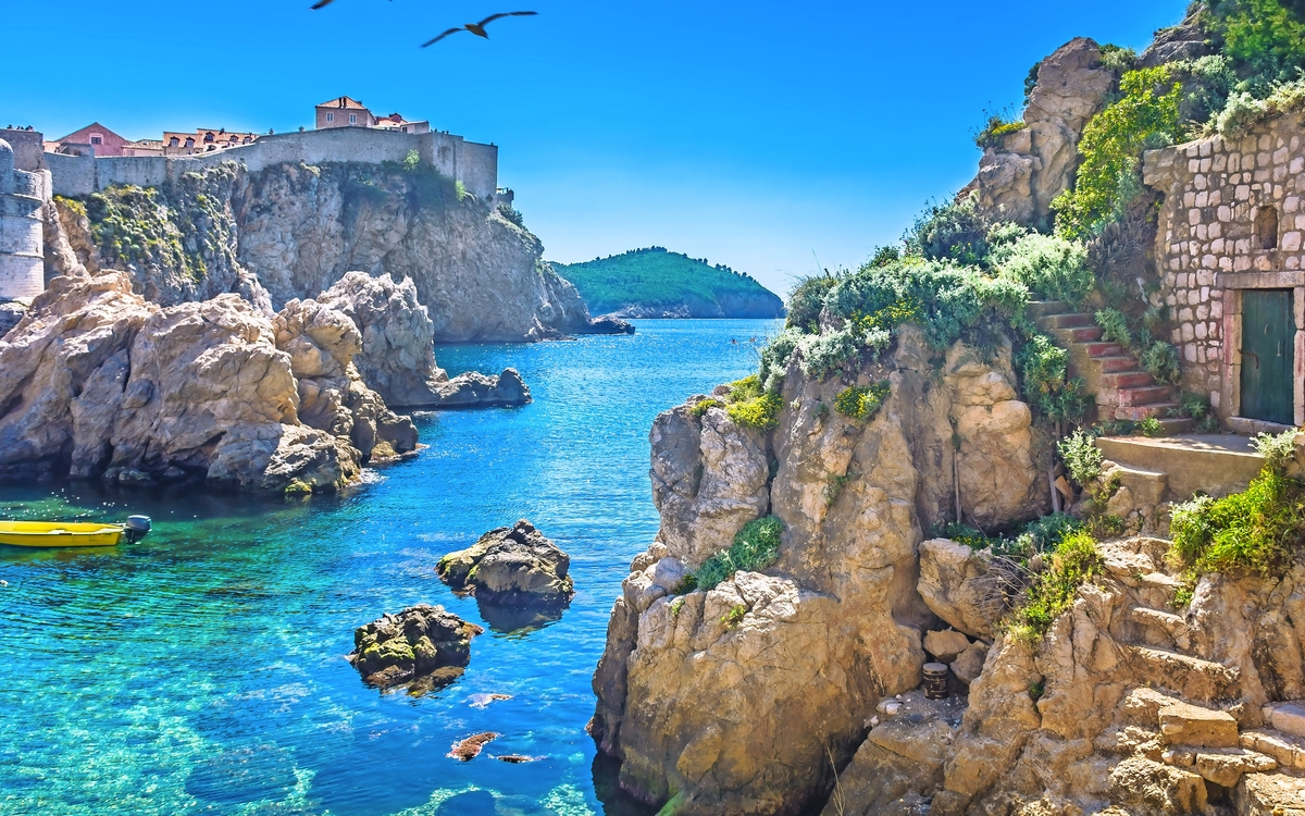 adriatische Seebucht bei Dubrovnik