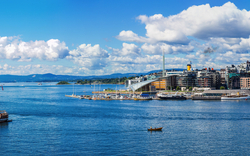 Skyline und Hafen von Oslo