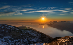 Monte Baldo am winterlichen Gardasee, Italien