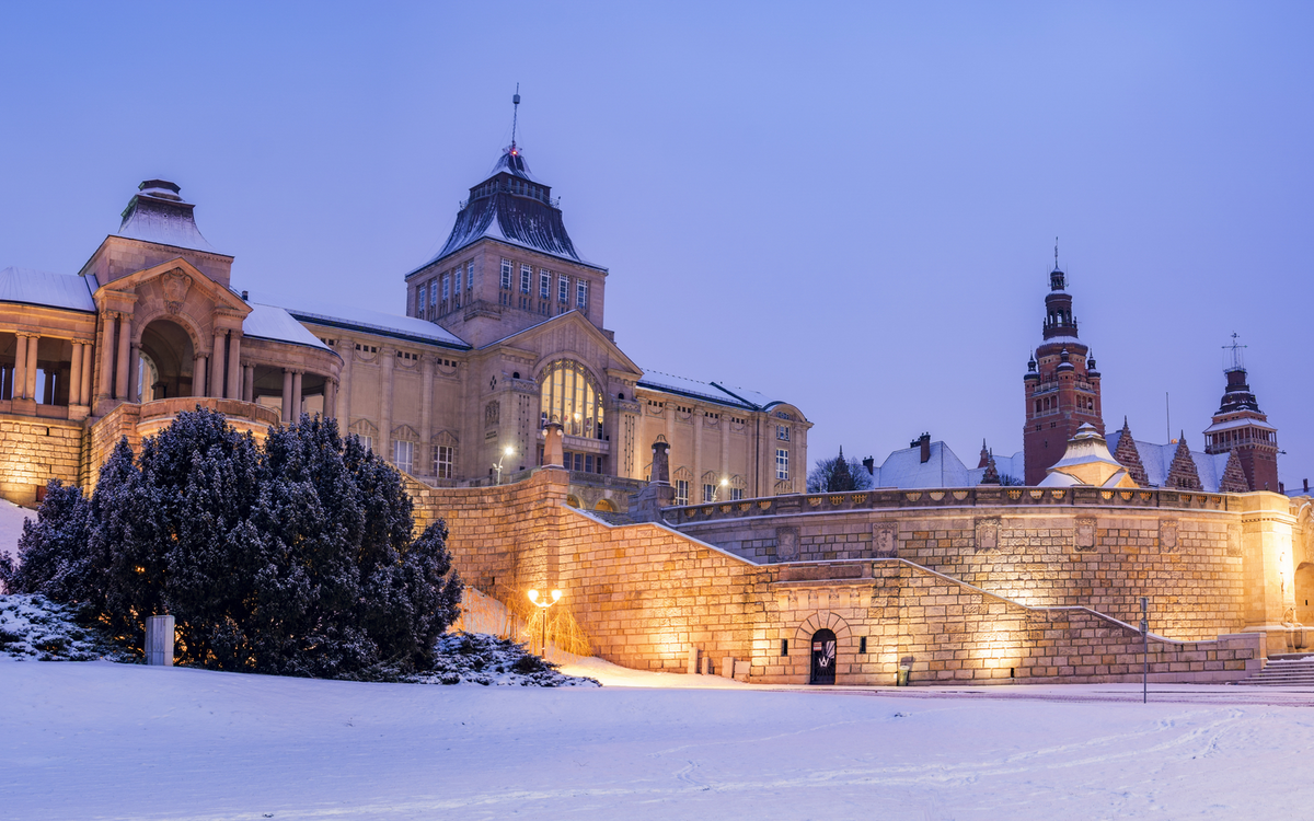 Hakenterrasse und Nationalmuseum in Stettin, Polen