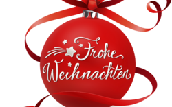 Christbaumkugel mit Schleifenband - Frohe Weihnachten