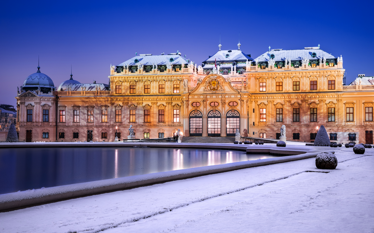 Palast Belvedere in Wien im Winter