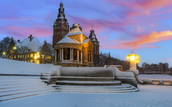 Haken-Terrassen in Stettin in winterlicher Landschaft