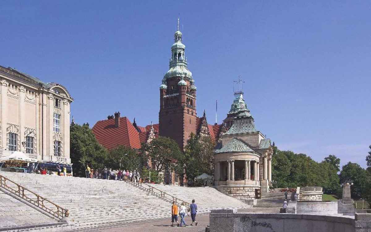 Hakenterrasse und Nationalmuseum in Stettin, Polen