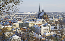 Winterliches historischen Zentrum von Brünn