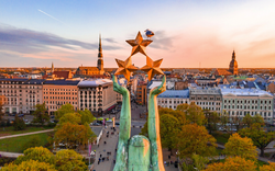 Panorama-Luftaufnahme der Altstadt von Riga
