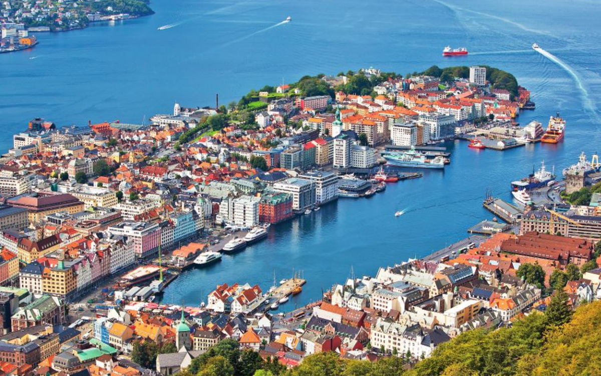 Hafenansicht Bergen, Norwegen