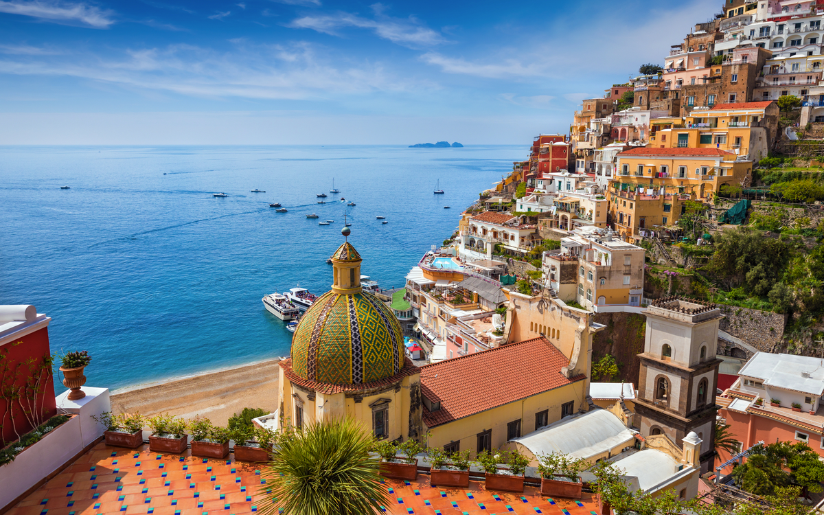 Positano an der Amalfiküste in Kampanien