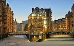Hamburger Speicherstadt im Winter