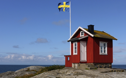 Lotsenhaus auf der Schäreninsel Vrångö an der schwedischen Westküste