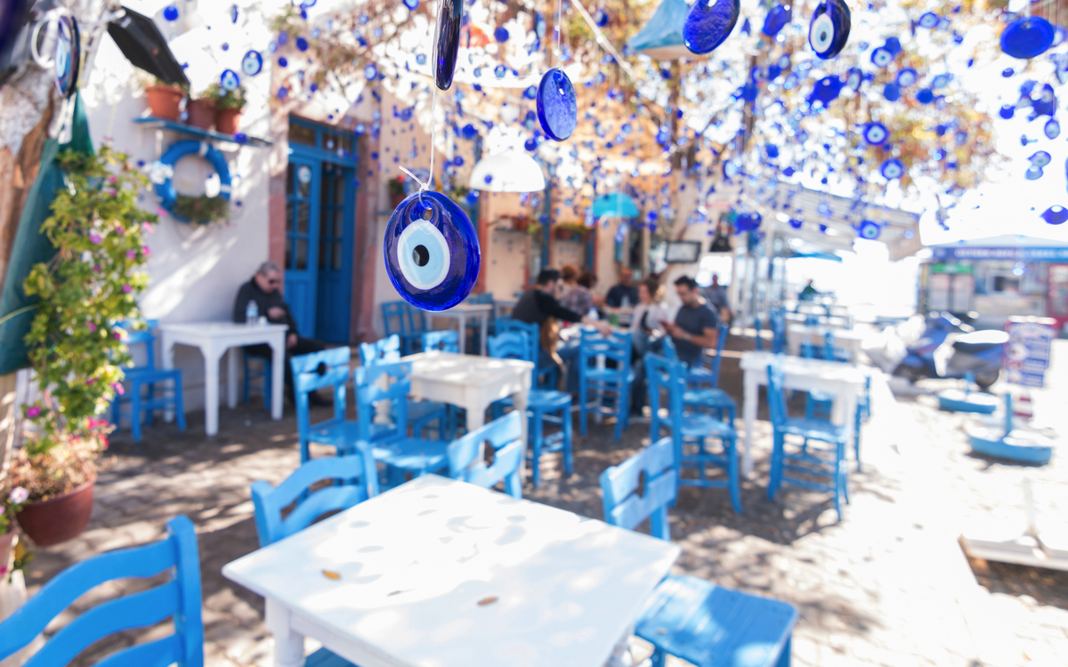 Straßenszene auf der Insel Cunda nahe Ayvalik