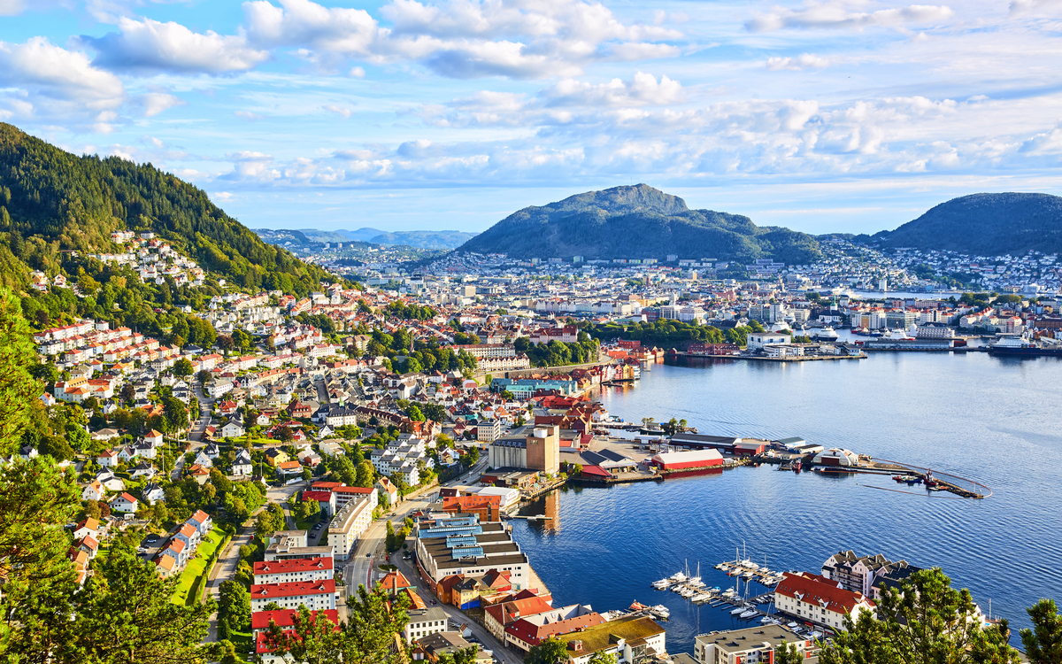 Bergen vom Berg in Sandviken aus gesehen
