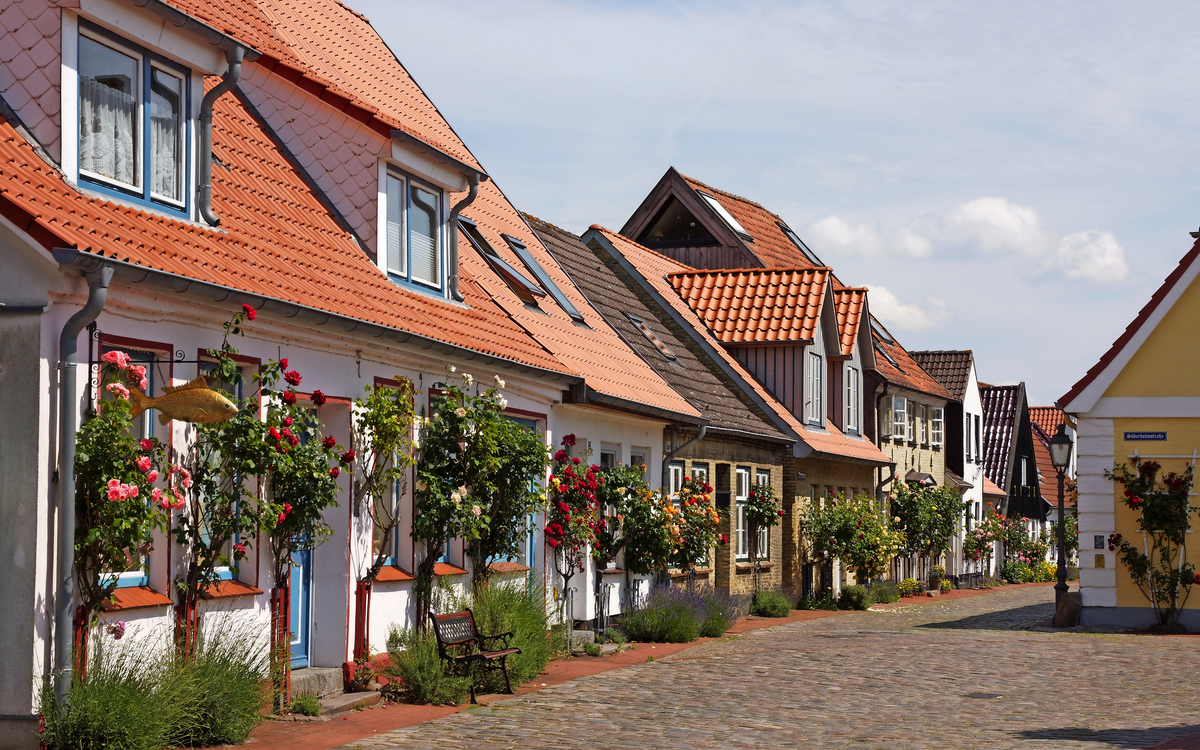Impressionen aus der Fischersiedlung Schleswig-Holm in Schleswig-Holstein