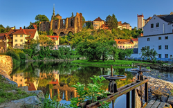 Blick auf die Ruine der Nikolaikirche in Bautzen