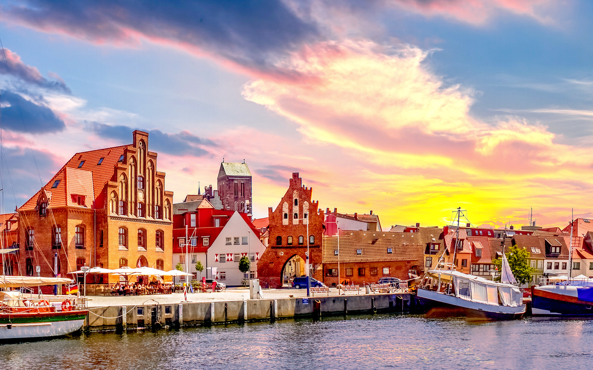 Altstadt von Wismar an der Ostsee, Deutschland