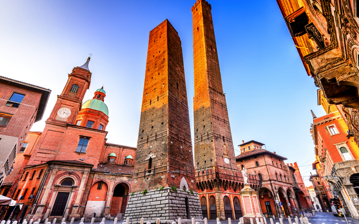 Le Due Torri in Bologna, Italien