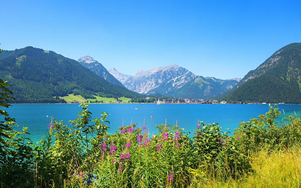 Blick von Pertisau auf den Achensee, Österreich