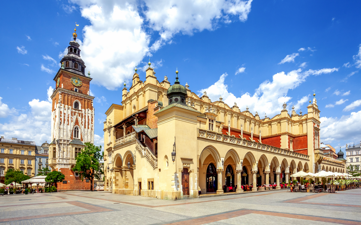 Rathausturm in Krakau, Polen 