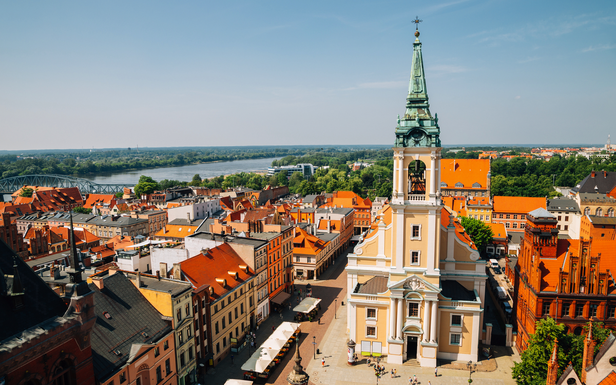 Rynek Staromiejski-Platz in Torun, Polen